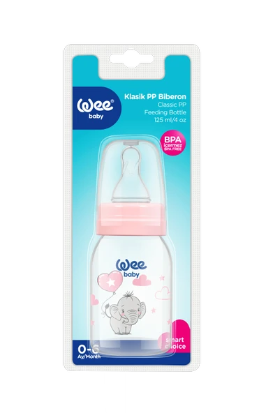 Wee Baby Klasik PP Biberon 125 ml - PEMBE