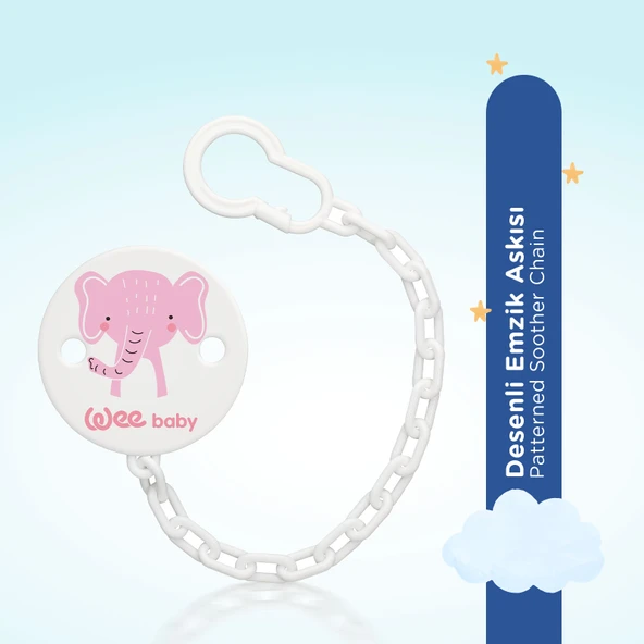 Wee Baby Desenli Emzik Askısı - PEMBE FİL - Resim 2