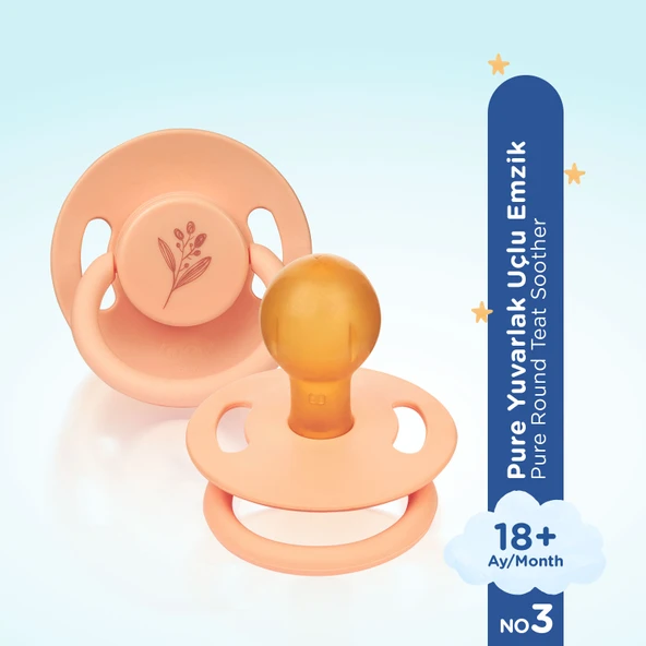 Wee Baby Pure Yuvarlak Uçlu Kauçuk Emzik No:3 - SOMON - 2