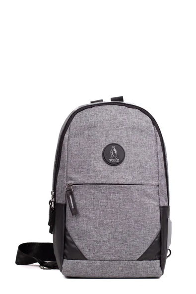 Erkek Omuz Mini Sırt Göğüs Çarpraz Tek Kol Kulaklık Çıkışlı Çanta Gri - 3