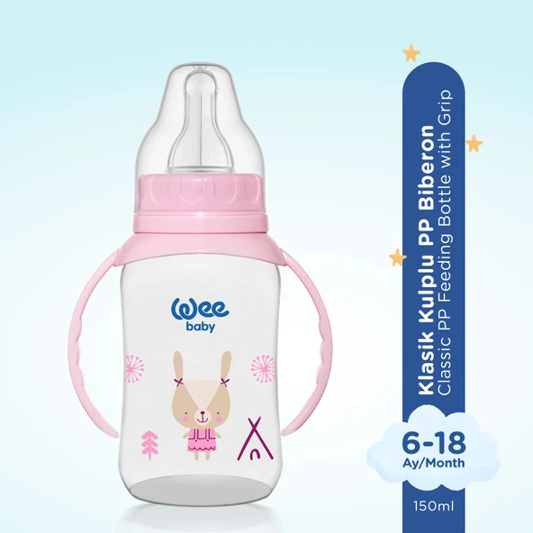 Wee Baby Klasik Kulplu PP Biberon 150 ml - PEMBE - 2