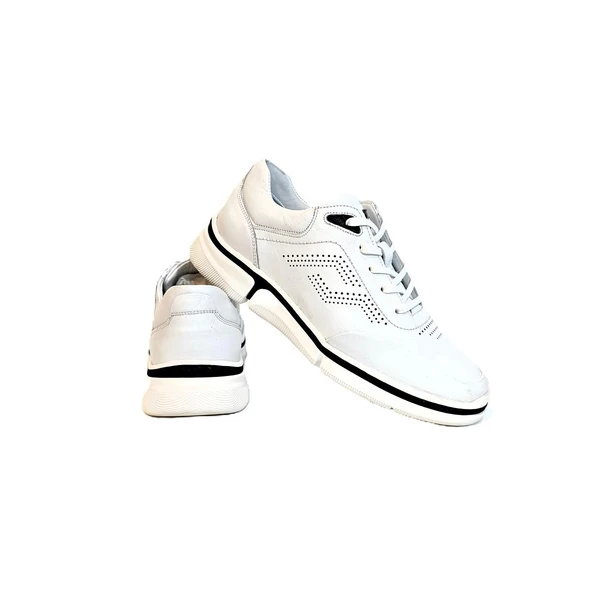 Voyager m184 Beyaz Renk Full Hakiki Deri Erkek Spor Ayakkabı - 8