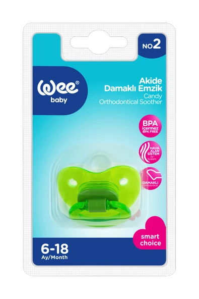 Wee Baby Akide Damaklı Emzik No:2 - YEŞİL - 3