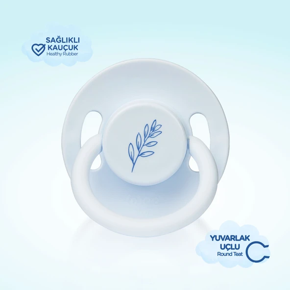 Wee Baby Pure Yuvarlak Uçlu Kauçuk Emzik No:1 - MAVİ - 3