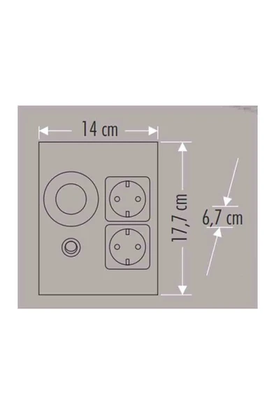 CT-5109 Üçgen Tezgah Altı Çift Priz ve LED Aydınlatma Gri Satin Kasa Mutfak Çalışma Alanı İçin - 4
