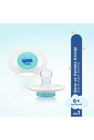 Wee Baby 2'li Gece Gündüz Emzik No:1 (Saklama Kabı Hediyeli) - MAVİ - 2