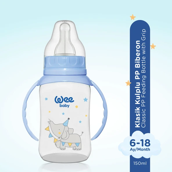 Wee Baby Klasik Kulplu PP Biberon 150 ml - MAVİ - 2