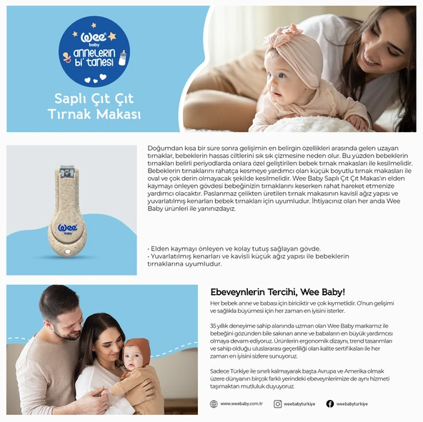 Wee Baby Saplı Çıt Çıt Tırnak Makası - Resim 5