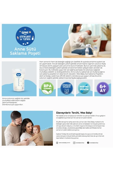 Wee Baby 20'li Anne Sütü Saklama Poşeti - 3
