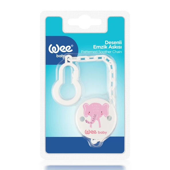Wee Baby Desenli Emzik Askısı - PEMBE FİL - Resim 3