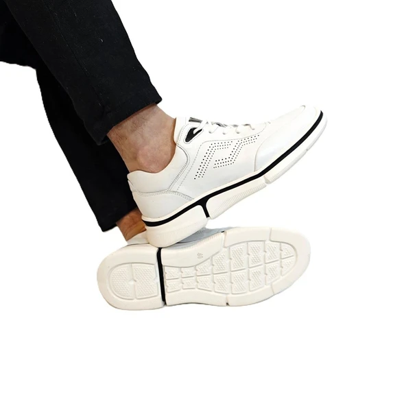 Voyager m184 Beyaz Renk Full Hakiki Deri Erkek Spor Ayakkabı - 3