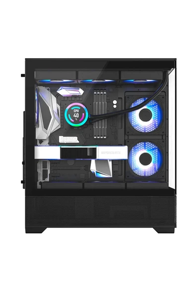 Havit CF925 Tamperli Cam Gaming Oyuncu Kasası Siyah - 3 RGB Fanlı, Kumandalı, ITX/M-ATX/ATX/E-ATX Uyumlu - 2