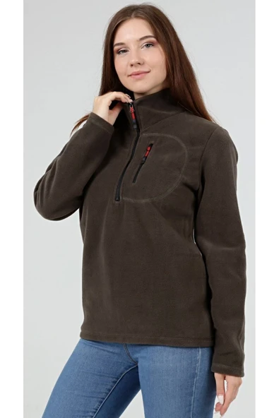 Store Kadın Polar Yarım Fermuarlı Outdoor Cepli Spor Polar - 7