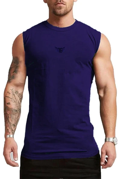 Erkek Nem Emici Hızlı Kuruma Atletik Teknik Performans Sporcu Sıfır Kol T-shirt MG-ATLET - 4