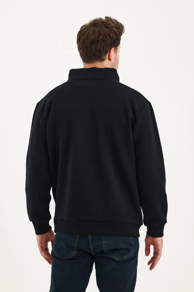 Yarım Fermuarlı Dik Yaka Sweatshirt - 5