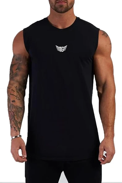 Erkek Nem Emici Hızlı Kuruma Atletik Teknik Performans Sporcu Sıfır Kol T-shirt MG-ATLET - 10