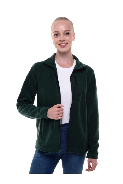 Store Kadın Polar Tam Fermuarlı Outdoor 3 Cepli Spor Polar Ceket KDN-PLR17 - 4
