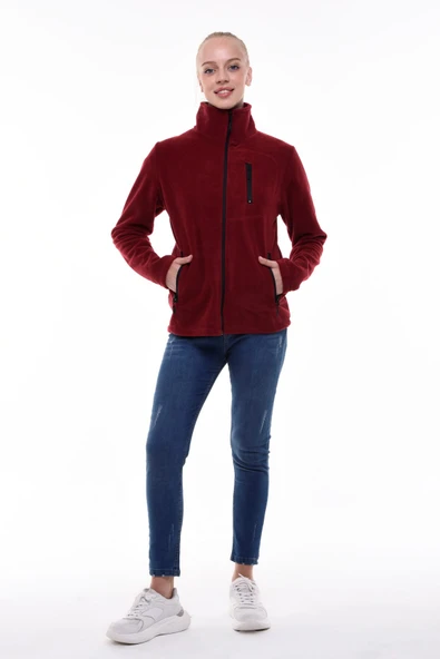 Store Kadın Polar Tam Fermuarlı Outdoor 3 Cepli Spor Polar Ceket KDN-PLR17 - 9