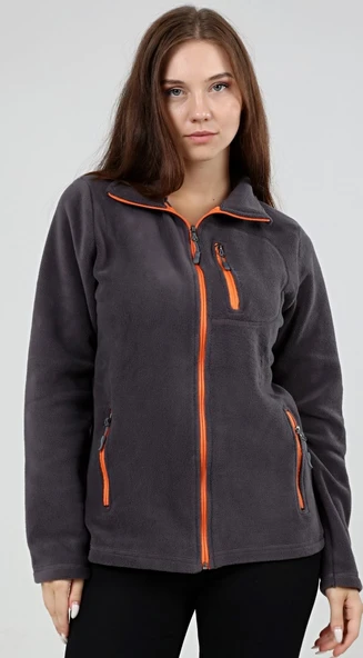 Store Kadın Polar Tam Fermuarlı Outdoor 3 Cepli Spor Polar Ceket KDN-PLR17 - 11