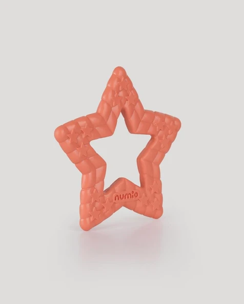 Yıldız Desenli Bebek Diş Kaşıyıcı Somon ürün görseli