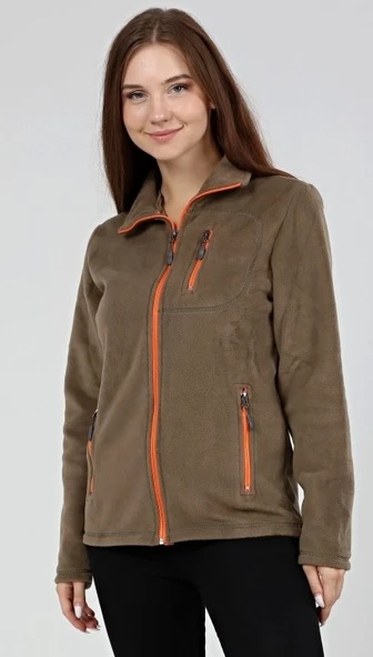 Store Kadın Polar Tam Fermuarlı Outdoor 3 Cepli Spor Polar Ceket KDN-PLR17 - 12