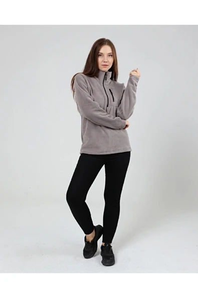 Store Kadın Polar Yarım Fermuarlı Outdoor Cepli Spor Polar - 2