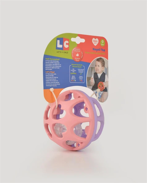 Pembe Lila Neşeli Top Çıngırak - 3