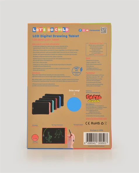 LCD Mavi Dijital Çizim Tableti Renkli 12 İnç - Resim 7