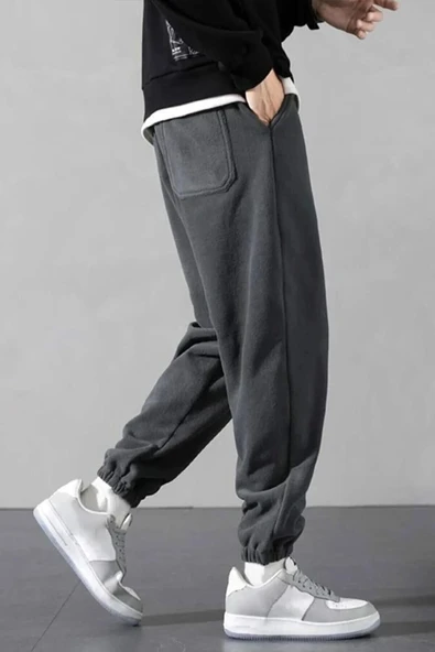 STORE Erkek Polar Kumaş Oversize Erkek Eşofman altı - 4