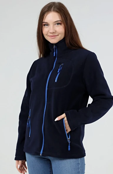 Store Kadın Polar Tam Fermuarlı Outdoor 3 Cepli Spor Polar Ceket KDN-PLR17 - 10
