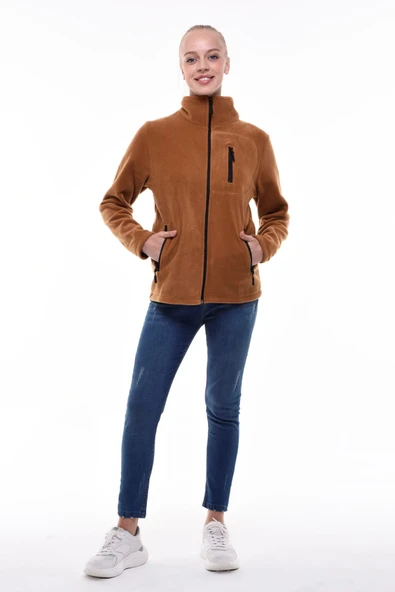 Store Kadın Polar Tam Fermuarlı Outdoor 3 Cepli Spor Polar Ceket KDN-PLR17 - 7