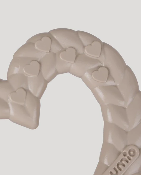 Kalp Desenli Bebek Diş Kaşıyıcı Ekru - Resim 2