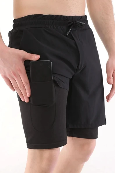 Erkek Running Hızlı Kuruma Micropoly Antrenman Halısaha Fitness Kısa Taytlı SPORCU-ŞORT1 - 7