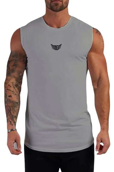 Erkek Nem Emici Hızlı Kuruma Atletik Teknik Performans Sporcu Sıfır Kol T-shirt MG-ATLET - 3