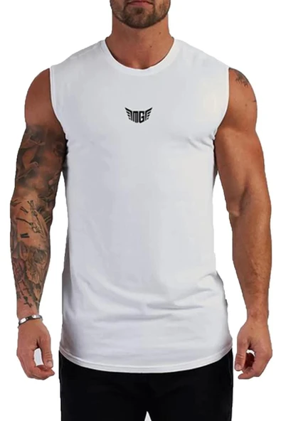 Erkek Nem Emici Hızlı Kuruma Atletik Teknik Performans Sporcu Sıfır Kol T-shirt MG-ATLET - 7
