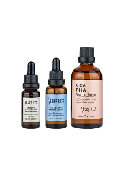 Long Live Baby Skin Cica Pha Tonik Canlandırıcı Göz Çevresi Serumu Yaşlanma Karşıtı Cilt Serumu 3’lü Avantaj Seti - 3