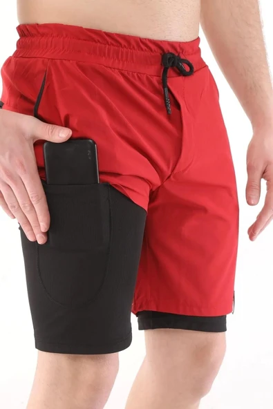 Erkek Running Hızlı Kuruma Micropoly Antrenman Halısaha Fitness Kısa Taytlı SPORCU-ŞORT1 - 11