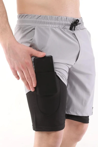 Erkek Running Hızlı Kuruma Micropoly Antrenman Halısaha Fitness Kısa Taytlı SPORCU-ŞORT1 - 12