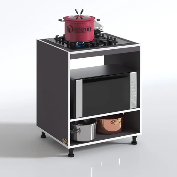 Kenzlife ocak dolabı gülpembe gri 85*70*60 XLARGE hazır mutfak ankastre gömme ocak için - Resim 2