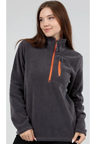 Store Kadın Polar Yarım Fermuarlı Outdoor Cepli Spor Polar - 10