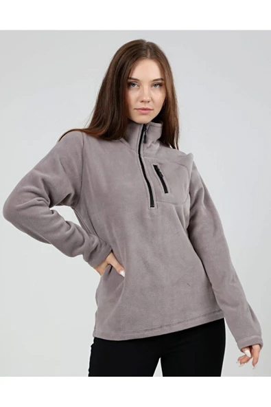 Store Kadın Polar Yarım Fermuarlı Outdoor Cepli Spor Polar - 6