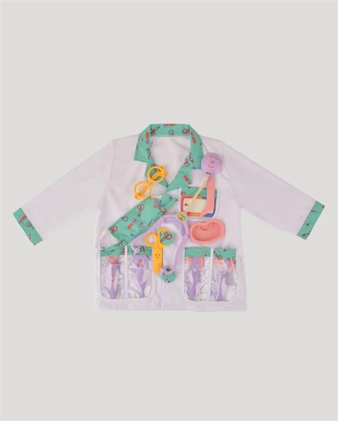 Lila Doktor Seti ve Çocuk Kostümü - Resim 3