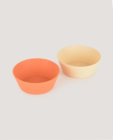 Yuvarlak Bebek Mama Tabağı 2'li Set Peach - Vanillia - 2