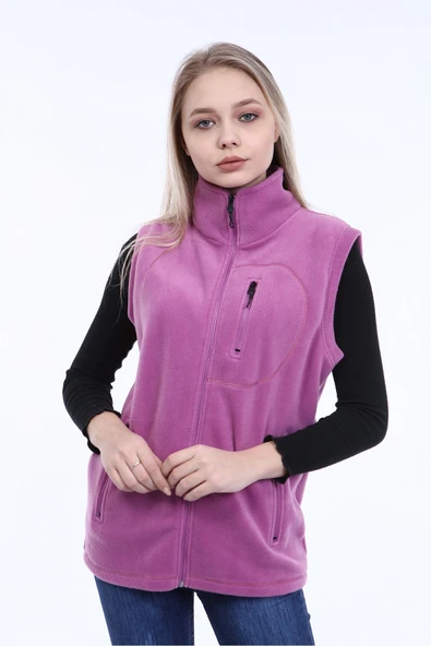 Store Kadın Polar Yelek Tam Fermuarlı Outdoor Spor Yelek 3cepli - 2