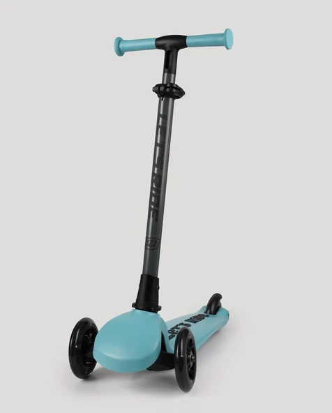 Let's Ride Two Işıklı Katlanabilir 3 Tekerlekli Scooter Turkuaz - 3