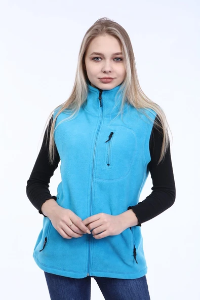 Store Kadın Polar Yelek Tam Fermuarlı Outdoor Spor Yelek 3cepli - 9