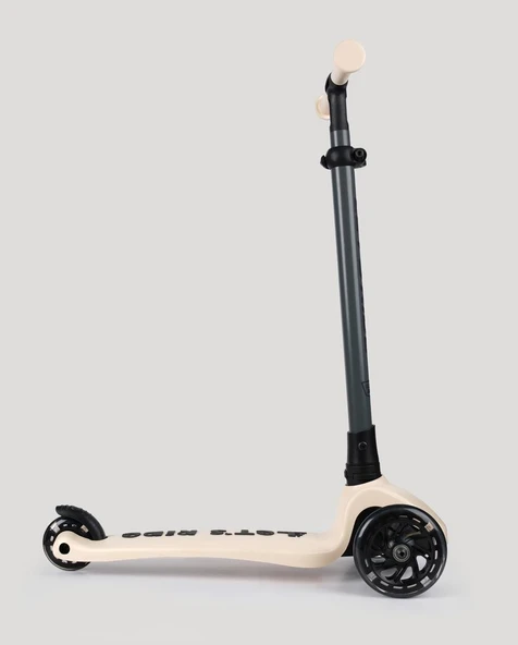 Let's Ride Two Işıklı Katlanabilir 3 Tekerlekli Scooter Bej - 3