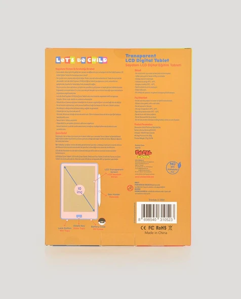 10 inch Şeffaf D Dijital 4 Adet Çizim Kartlı Tablet- Pembe - Resim 8