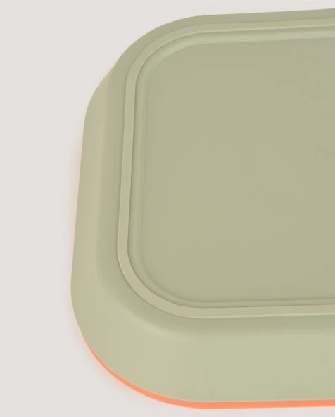 Kare Bebek Mama Tabağı 2'li Sage Green - Peach - 5