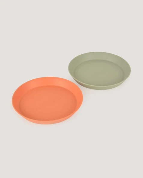 2'li Yuvarlak Tabak Sage Green-Peach - 3